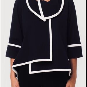 Joseph Ribkoff Black Top with White Accents